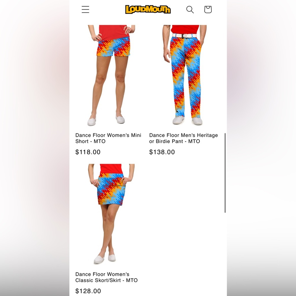 Loudmouth Golf Dance Floor Ladies Red and Yellow Patterned Pants Sz 18 - Picture 14 of 16